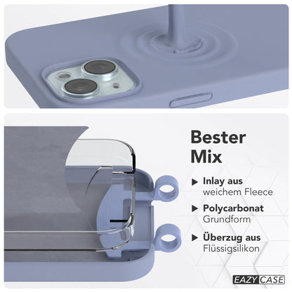 iPhone 15 Plus 2in1 Handykette mit abnehmbarer Silikonhülle 