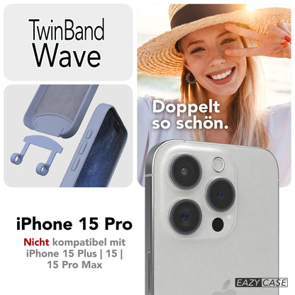 iPhone 15 Pro 2in1 Handykette mit abnehmbarer Silikonhülle und Boho Band 