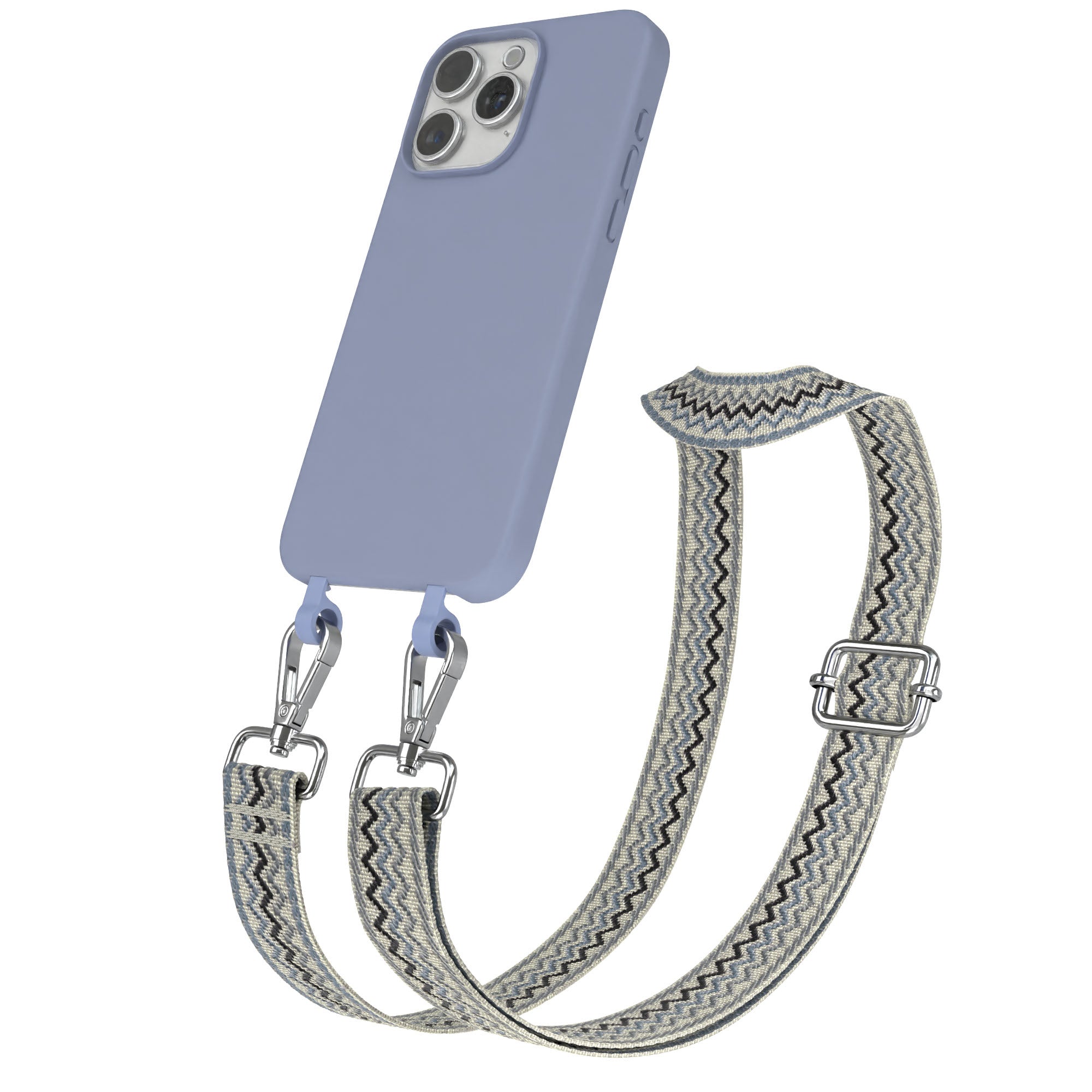iPhone 15 Pro Max 2in1 Handykette mit abnehmbarem Boho Band Silikon 
