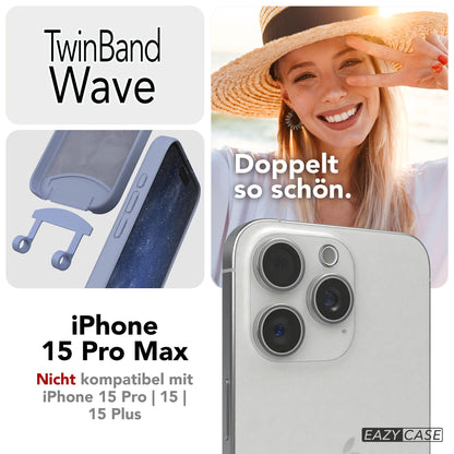 iPhone 15 Pro Max 2in1 Handykette mit abnehmbarem Boho Band Silikon 