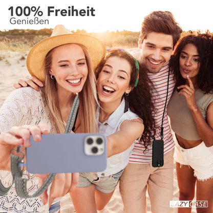 iPhone 15 Pro Max 2in1 Handykette mit abnehmbarem Boho Band Silikon 