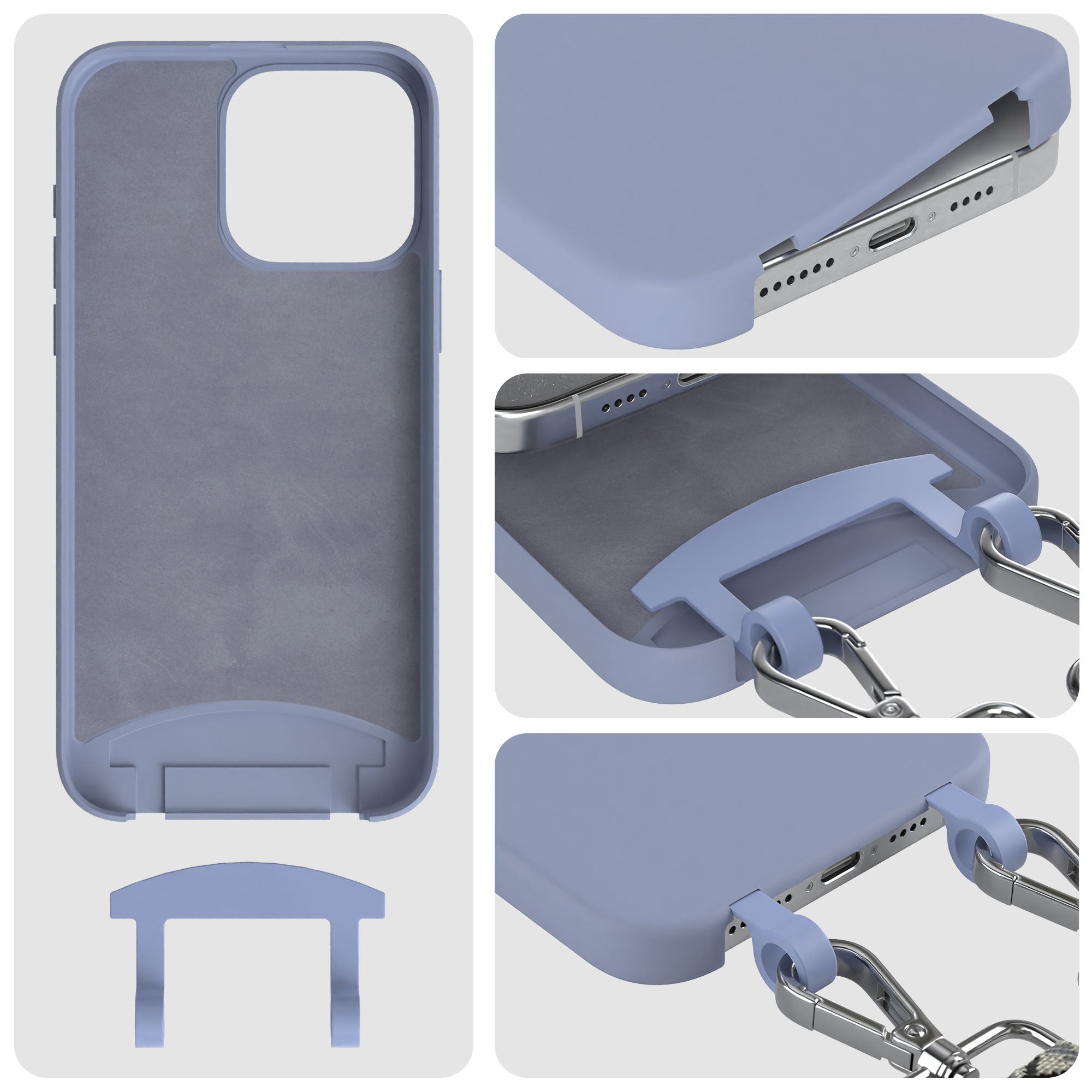 iPhone 15 Pro Max 2in1 Handykette mit abnehmbarem Boho Band Silikon 