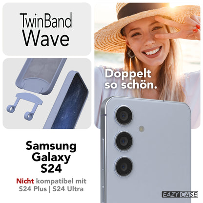 Samsung Galaxy S24 Handykette mit abnehmbarem Band und Silikon Schutzhülle 