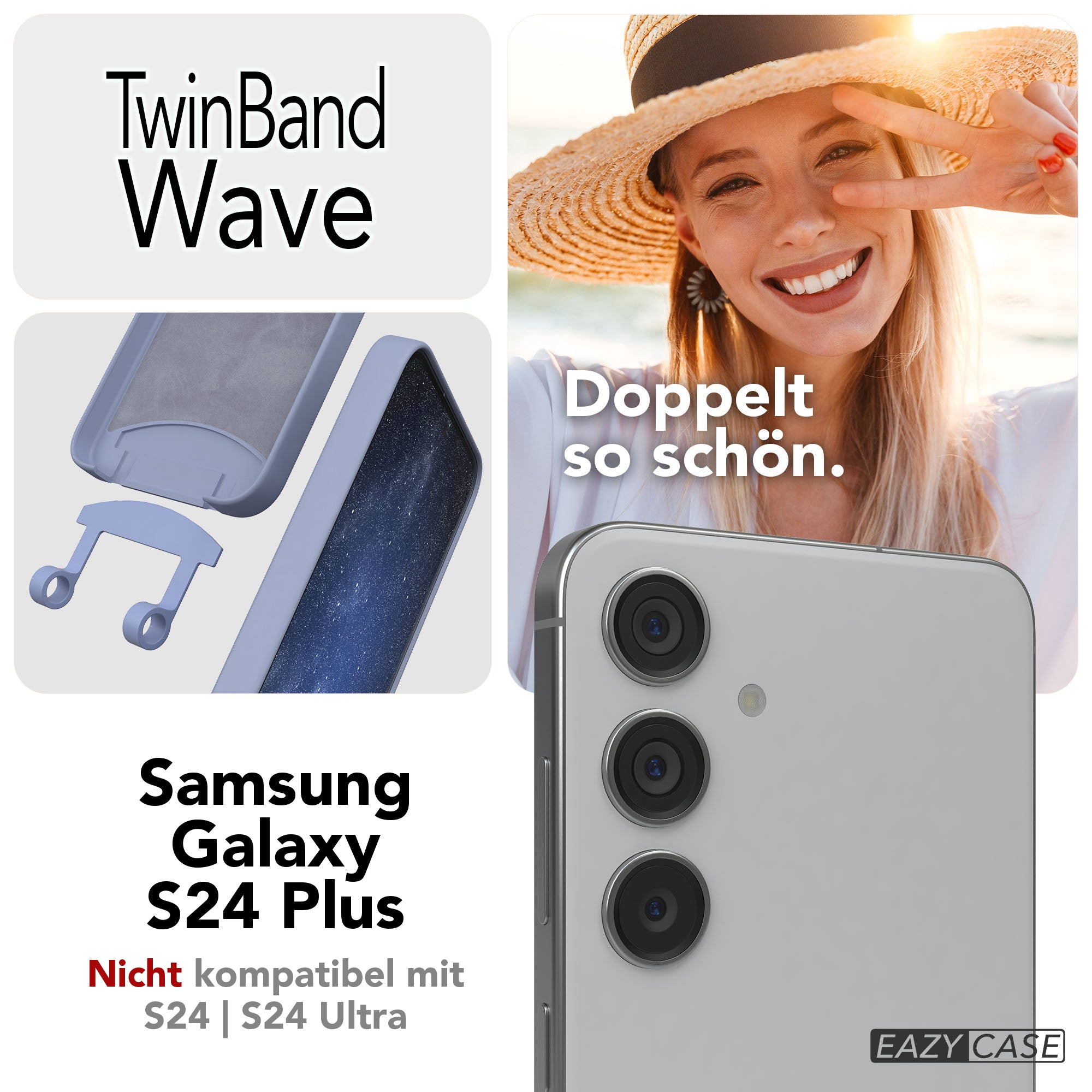 Samsung Galaxy S24 Plus 2in1 Handykette mit abnehmbarer Kordel Silikon 