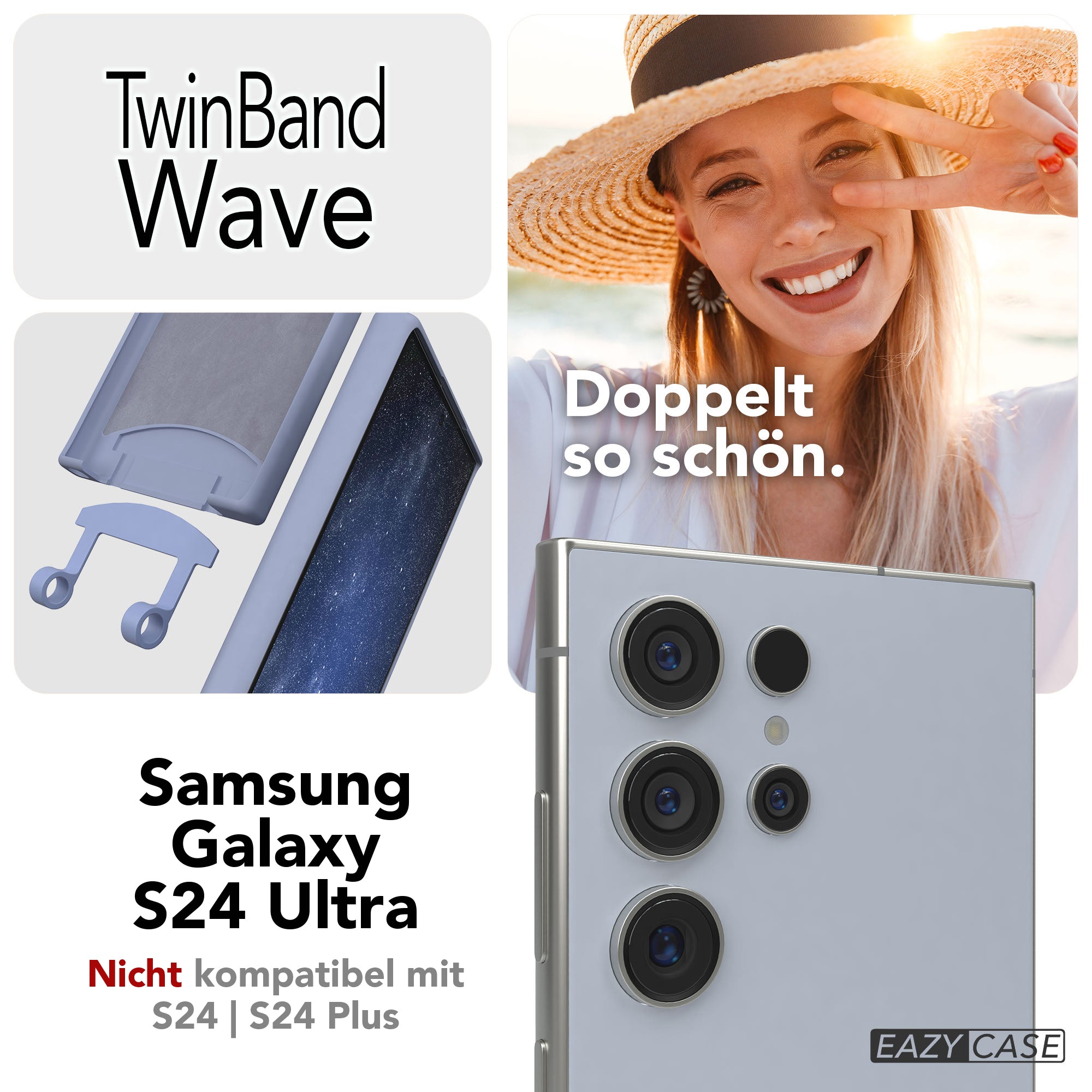 Samsung Galaxy S24 Ultra 2in1 Handykette mit abnehmbarer Kordel 
