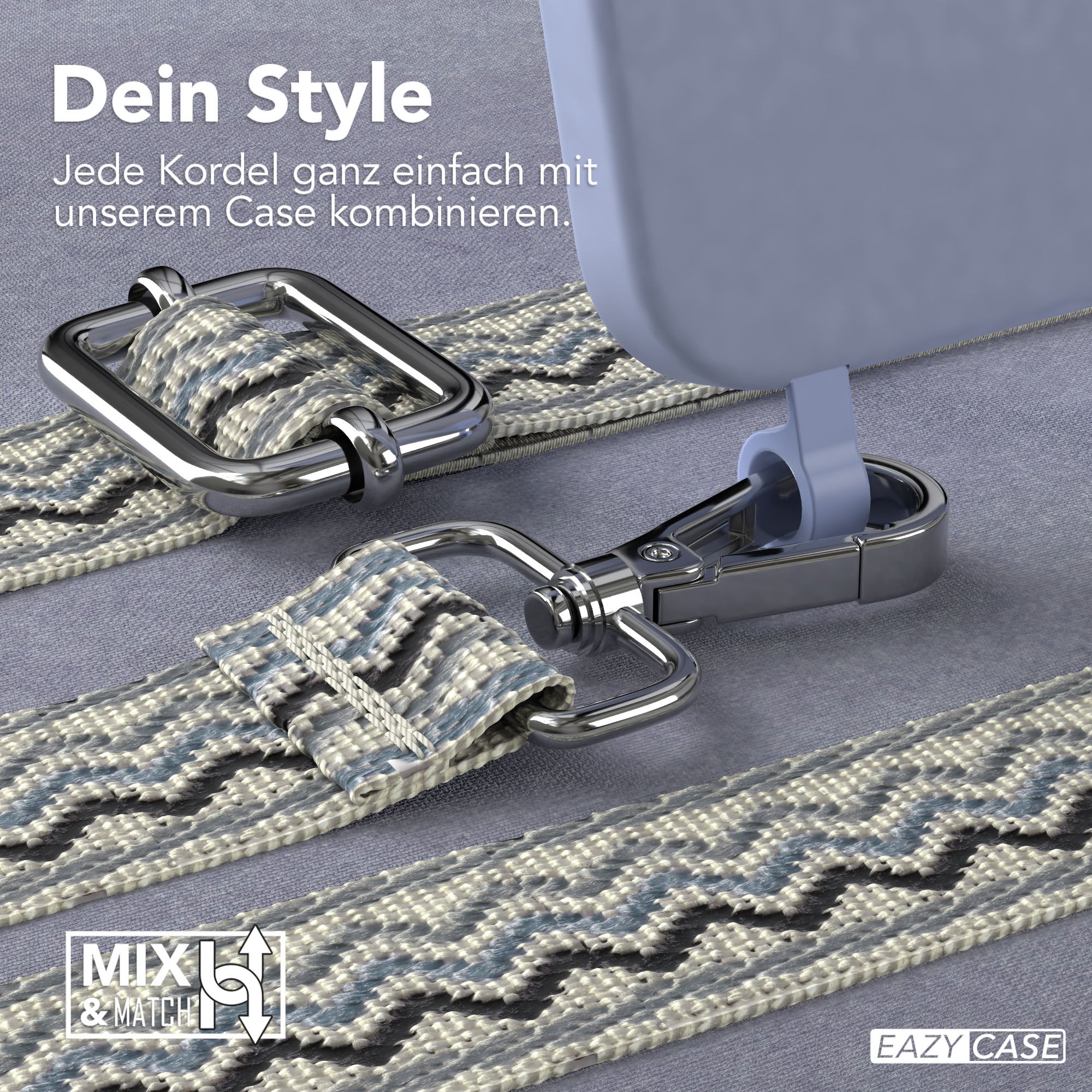 iPhone 16 Handykette mit abnehmbarem Band Silikonhülle EAZY CASE 