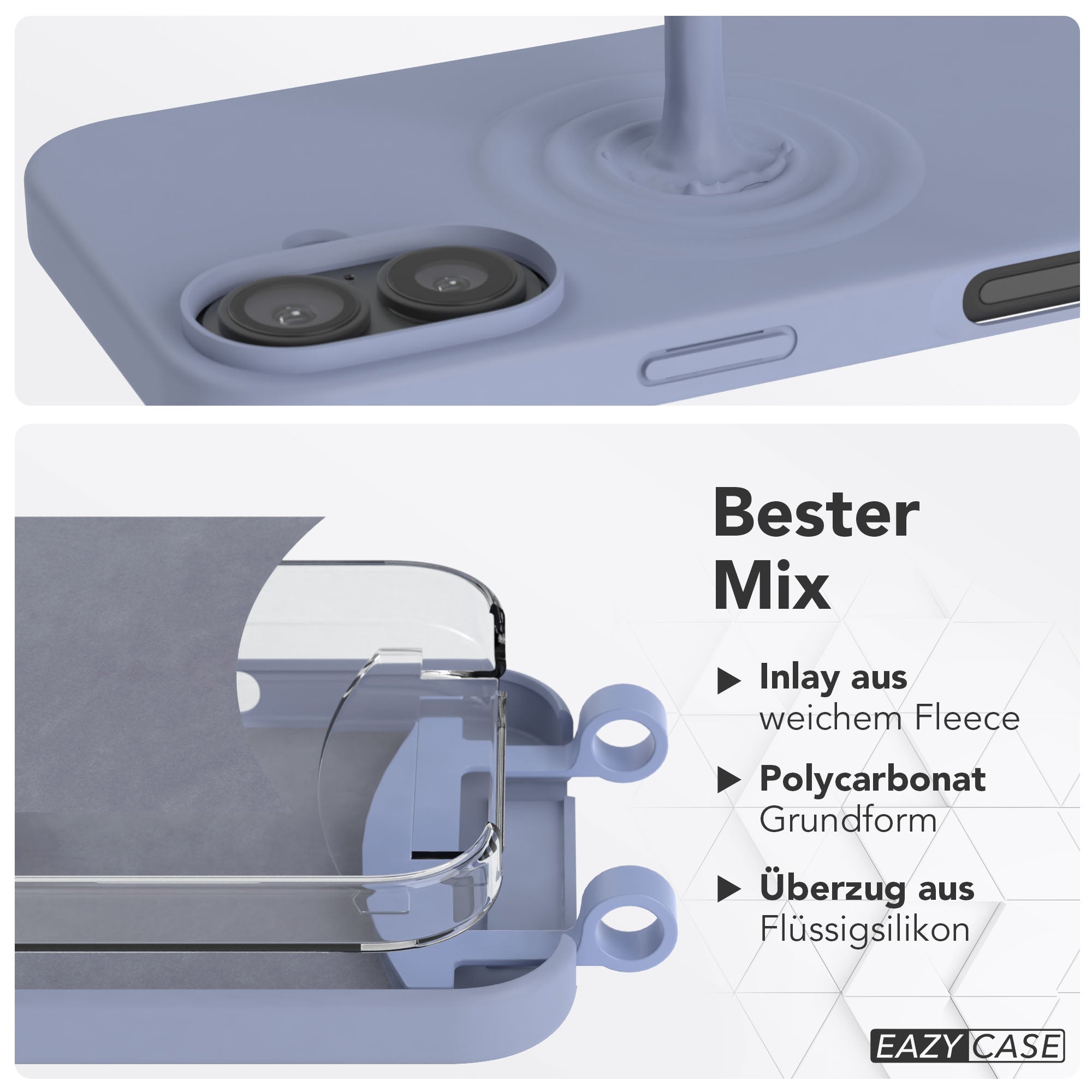 iPhone 16 Handykette mit abnehmbarem Band Silikonhülle EAZY CASE 