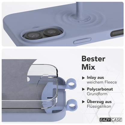 iPhone 16 Handykette mit abnehmbarem Band Silikonhülle EAZY CASE 