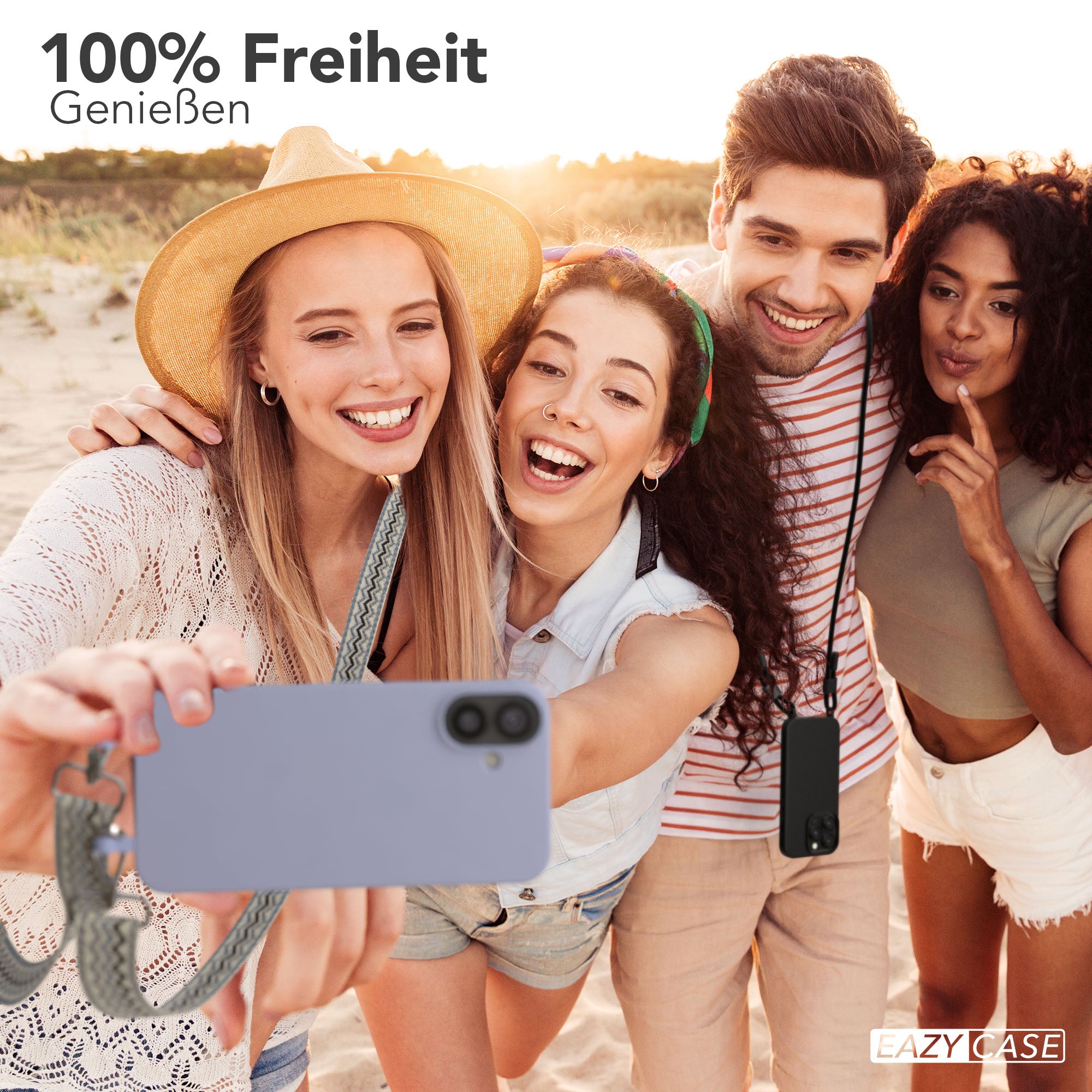 iPhone 16 Plus 2in1 Handykette abnehmbar Silikon Boho Band EAZY CASE 