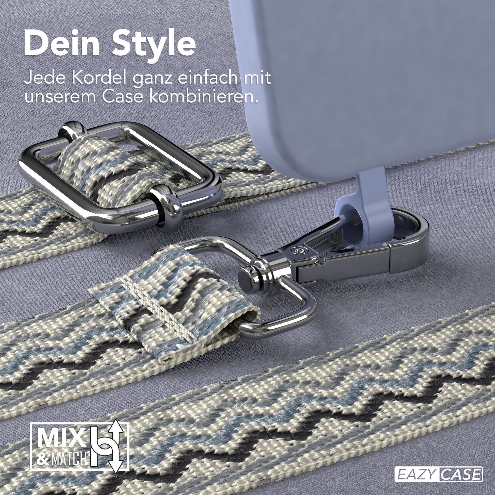 iPhone 16 Plus 2in1 Handykette abnehmbar Silikon Boho Band EAZY CASE 