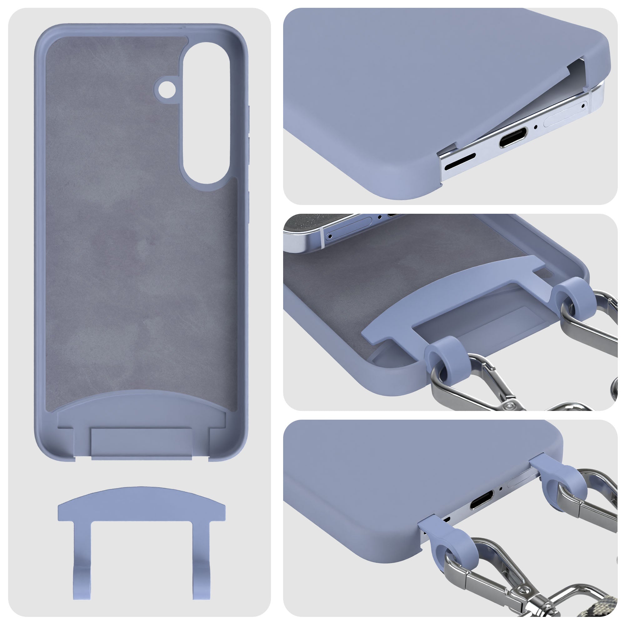Samsung Galaxy S25 2in1 Handykette mit abnehmbarem Umhängeband Silikon Schutzhülle 