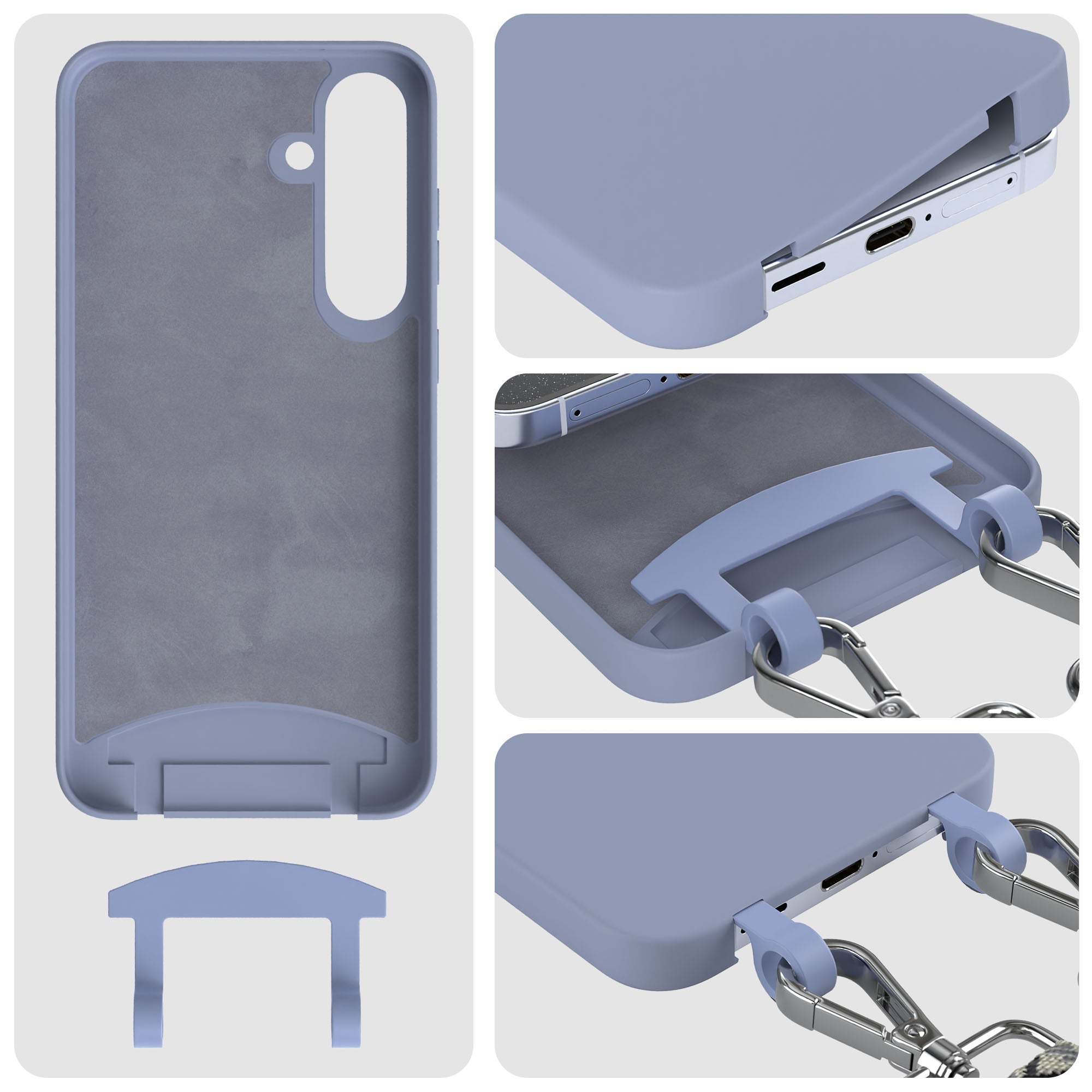 Samsung Galaxy S25 Plus 2in1 Handykette mit abnehmbarer Silikonhülle und Umhängeband 
