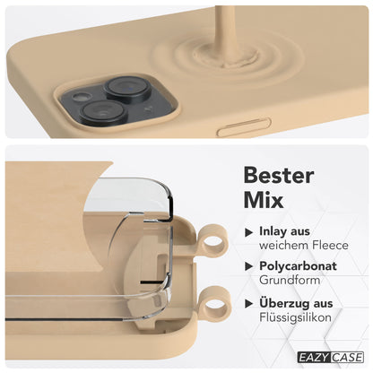iPhone 15 Plus 2in1 Handykette mit abnehmbarer Silikonhülle 
