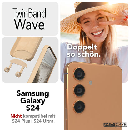 Samsung Galaxy S24 Handykette mit abnehmbarem Band und Silikon Schutzhülle 