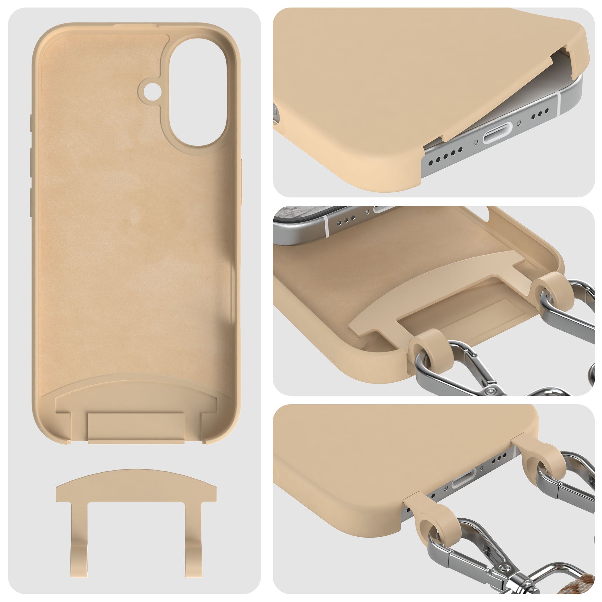 iPhone 16 Handykette mit abnehmbarem Band Silikonhülle EAZY CASE 