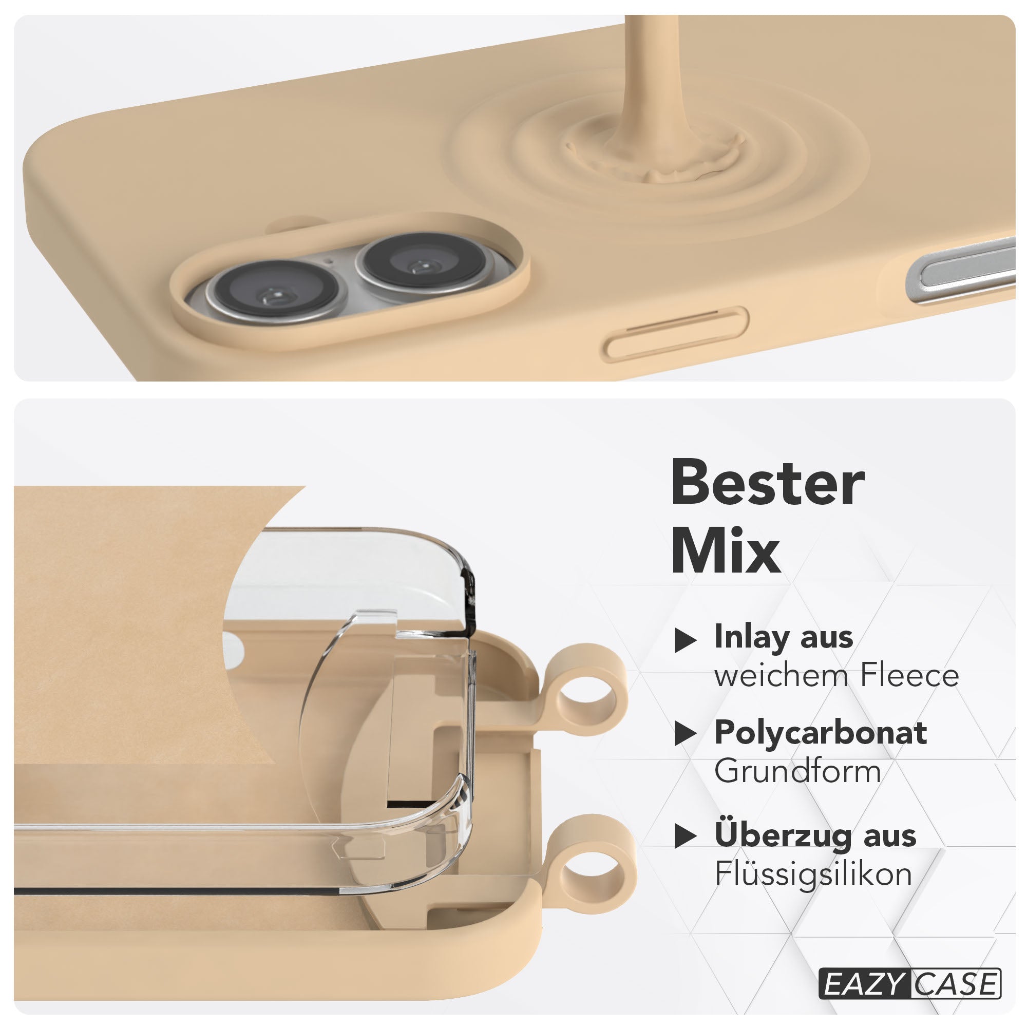 iPhone 16 Handykette mit abnehmbarem Band Silikonhülle EAZY CASE 