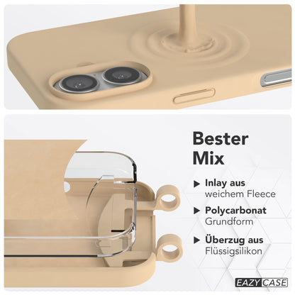 iPhone 16 Handykette mit abnehmbarem Band Silikonhülle EAZY CASE 