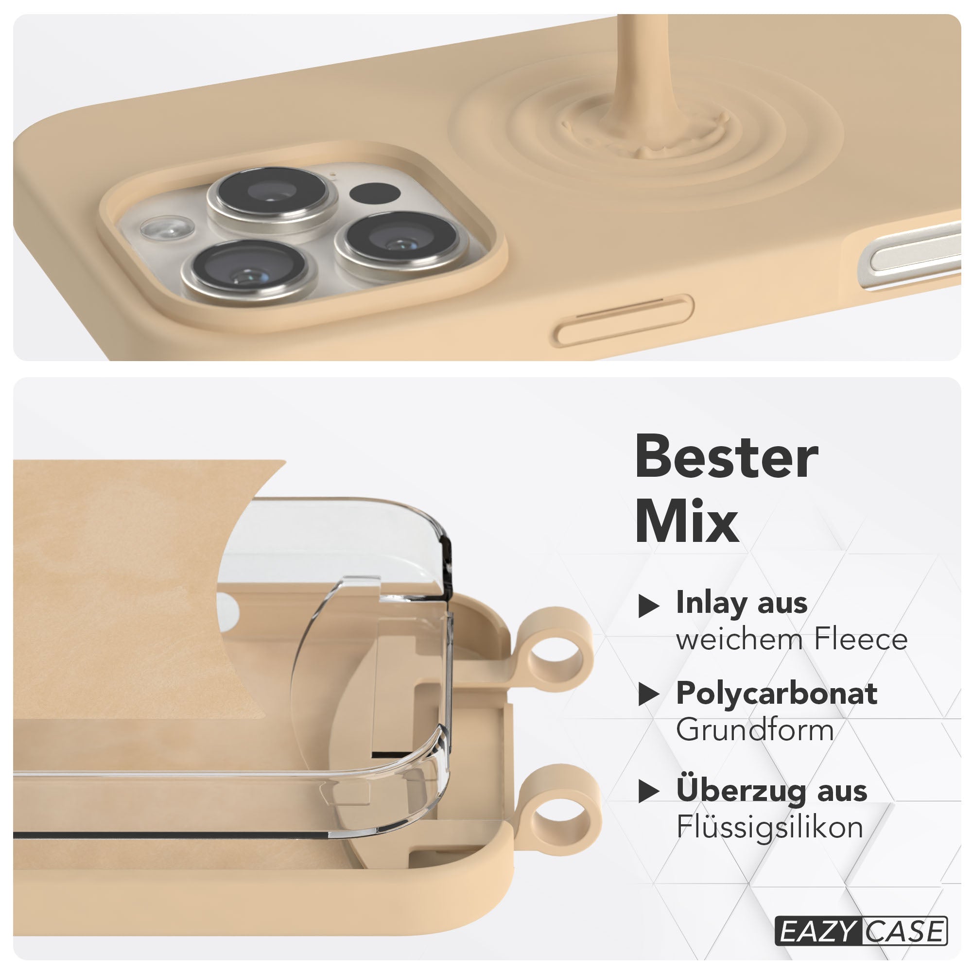 Apple iPhone 16 Pro 2in1 Handykette mit abnehmbarer Kordel Silikon 