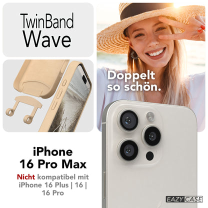 iPhone 16 Pro Max 2in1 Handykette mit abnehmbarem Boho Band Silikon 