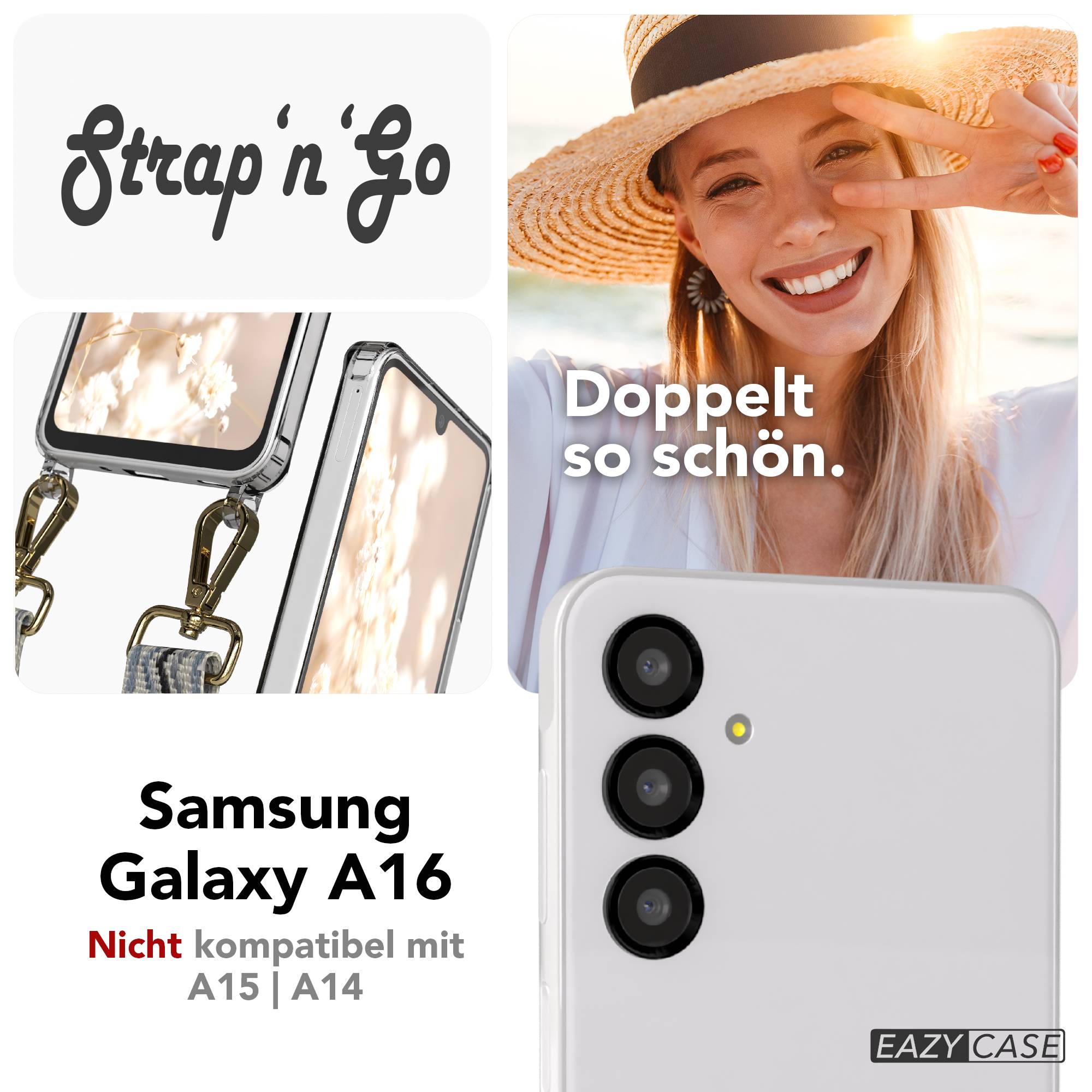Samsung Galaxy A16 Handykette mit verstellbarem Boho Band Set 