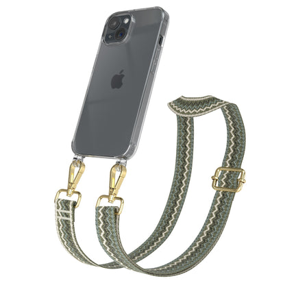 iPhone 15 Handykette mit verstellbarem Boho Band Tragegurt 