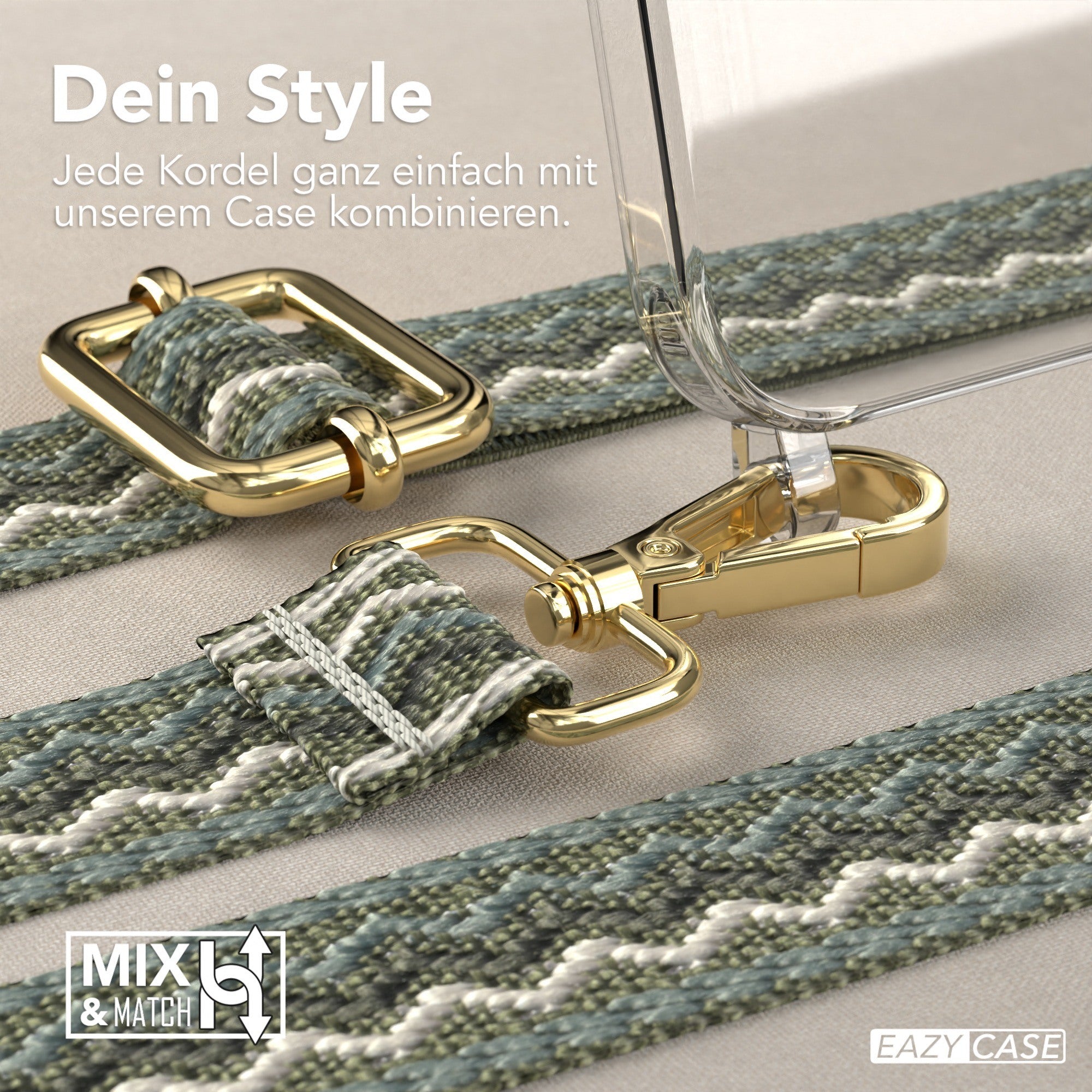 iPhone 15 Handykette mit verstellbarem Boho Band Tragegurt 