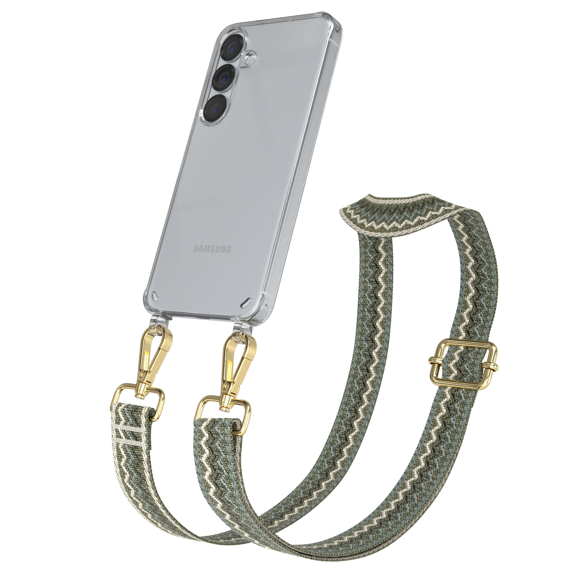 Samsung Galaxy S25 Handykette mit verstellbarem Boho Trageriemen Set 