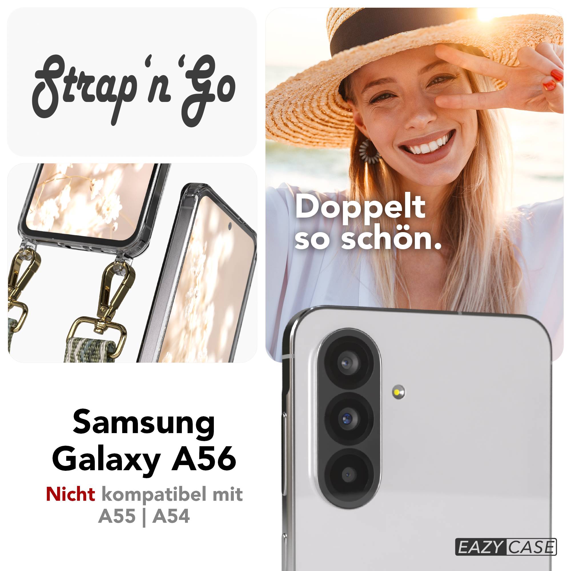 Samsung Galaxy A56 Handykette mit Boho Band verstellbar 