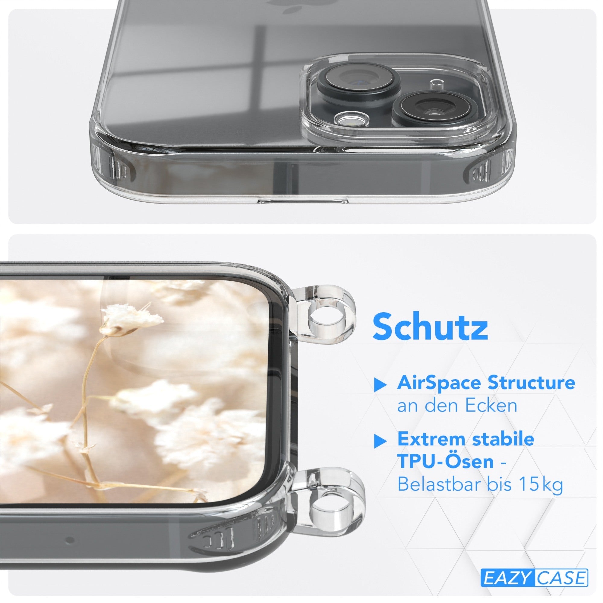 iPhone 15 Handykette mit verstellbarem Boho Band Tragegurt 