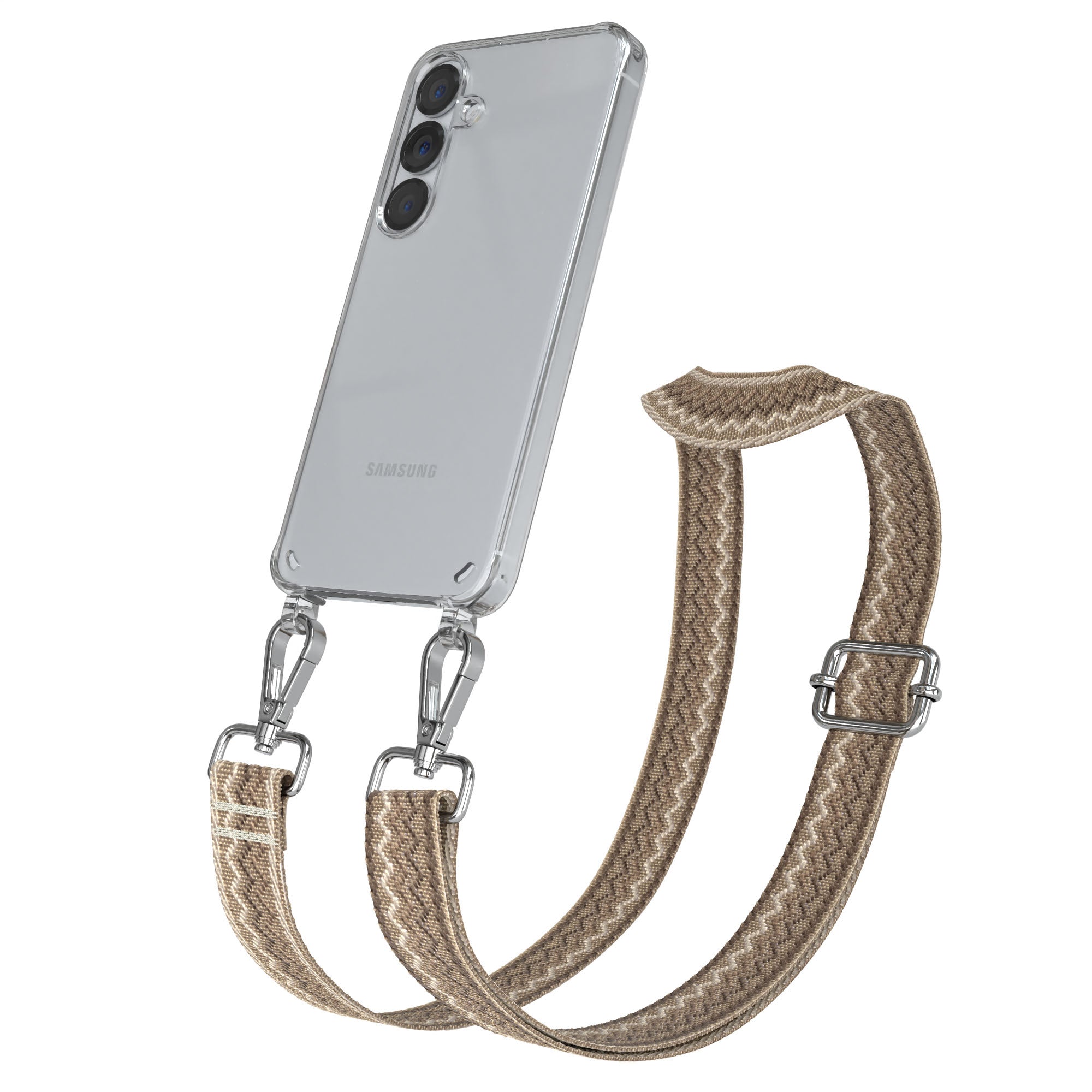 Samsung Galaxy S25 Handykette mit verstellbarem Boho Trageriemen Set 
