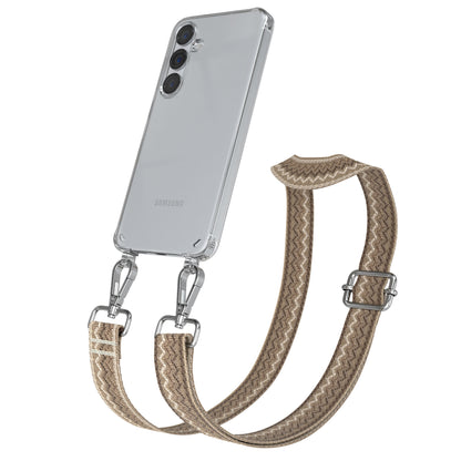 Samsung Galaxy S25 Plus Handykette mit verstellbarem Boho Trageriemen Set 