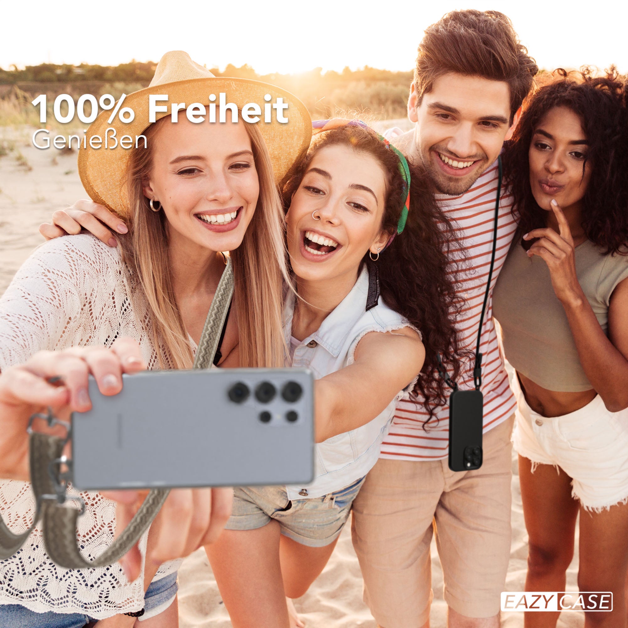 Samsung Galaxy S25 Ultra Handykette mit Boho Band zum Umhängen 