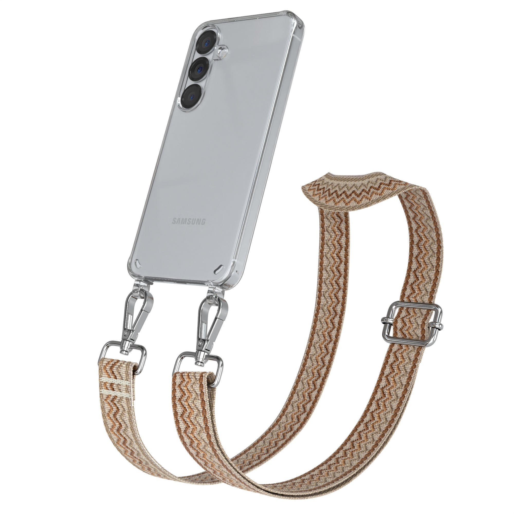 Samsung Galaxy S25 Handykette mit verstellbarem Boho Trageriemen Set 