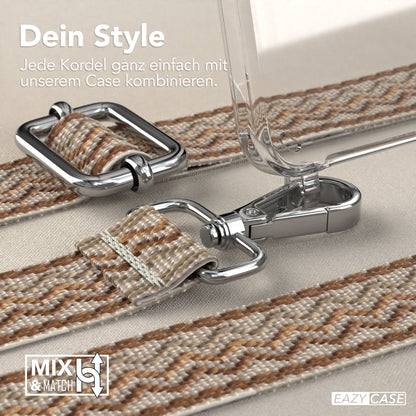 Samsung Galaxy S25 Plus Handykette mit verstellbarem Boho Trageriemen Set 