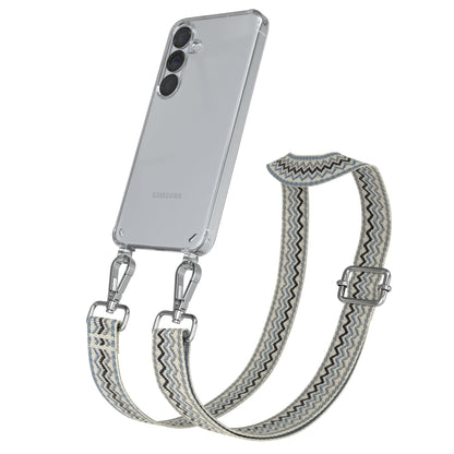 Samsung Galaxy S25 Handykette mit verstellbarem Boho Trageriemen Set 