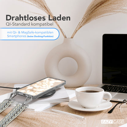 Samsung Galaxy S25 Handykette mit verstellbarem Boho Trageriemen Set 