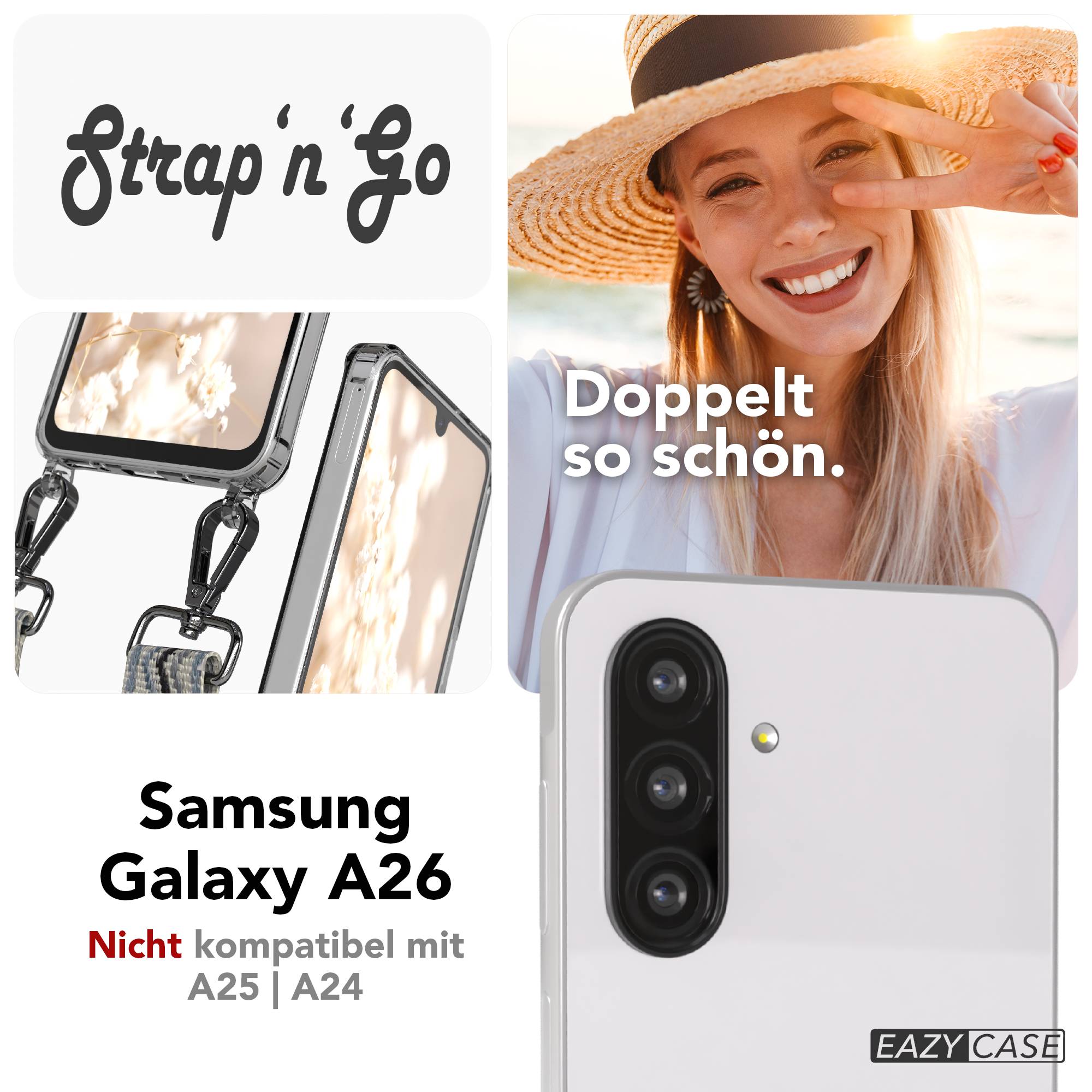 Samsung Galaxy A26 Handykette mit Boho Band verstellbarer Trageriemen 