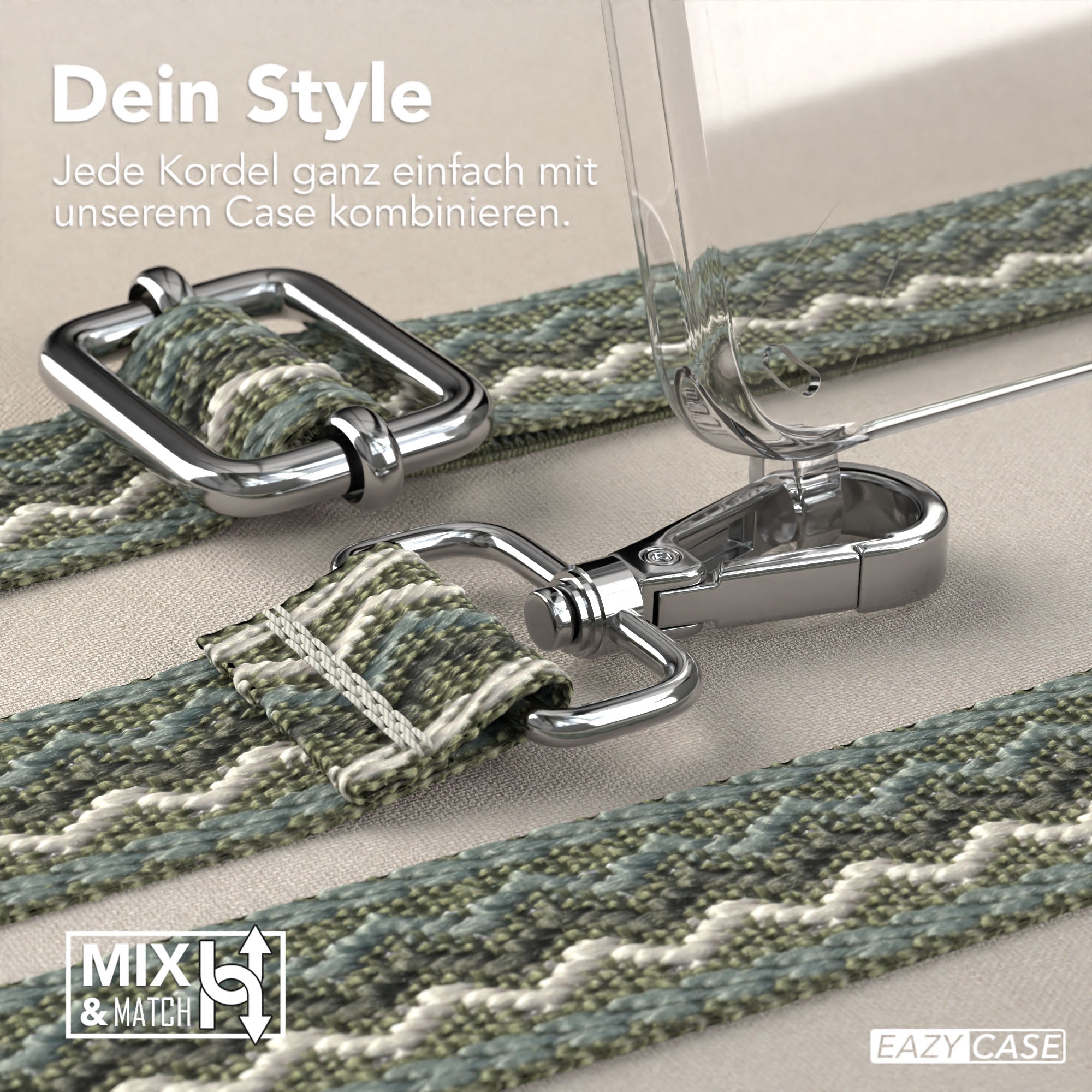 Samsung Galaxy S25 Handykette mit verstellbarem Boho Trageriemen Set 