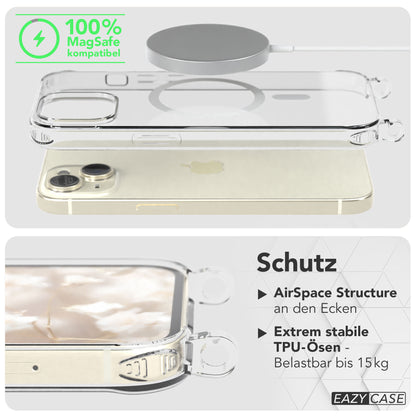 iPhone 15 MagSafe Handykette mit Boho Band verstellbar 
