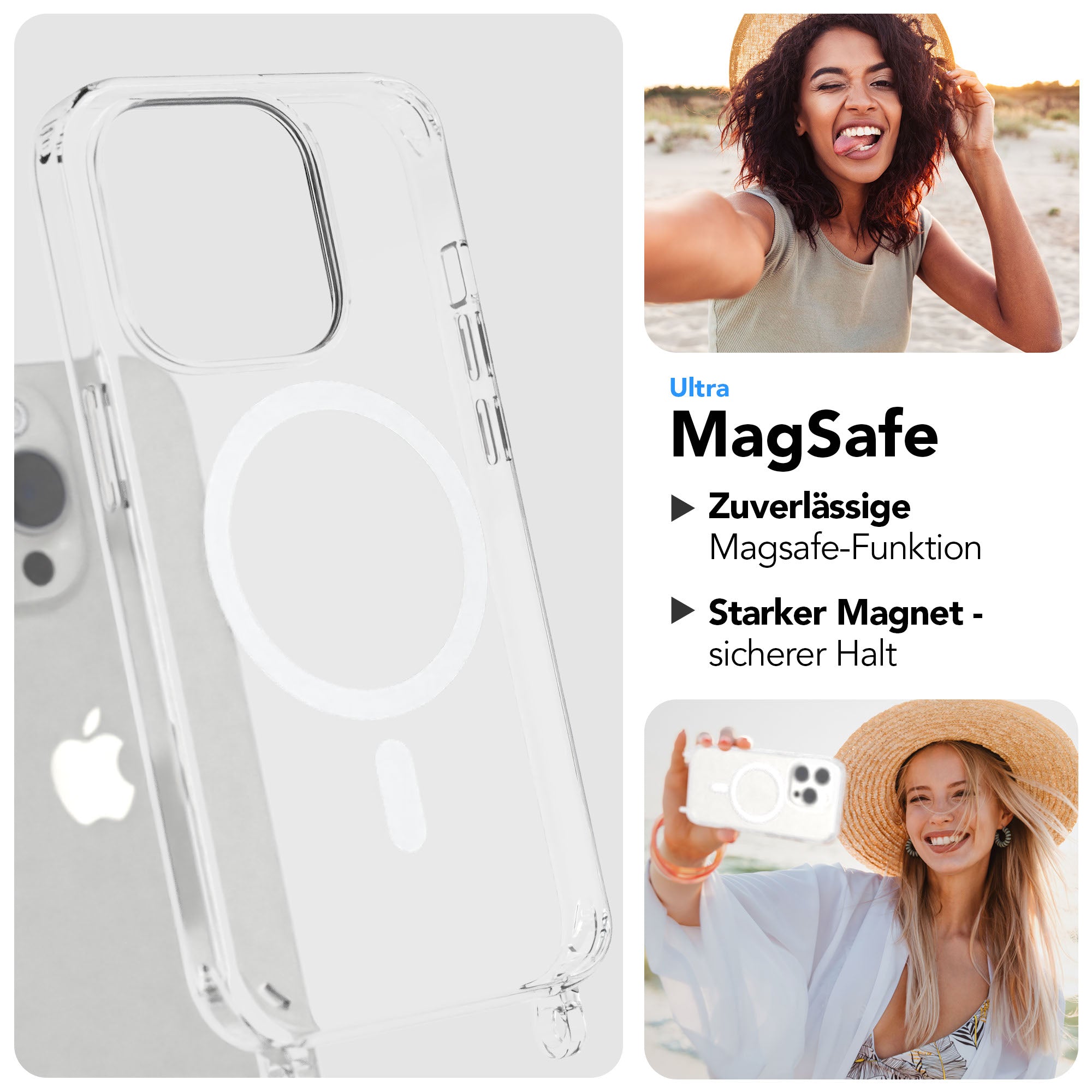 Apple iPhone 15 Pro Handykette MagSafe mit Boho Band EAZY CASE Neck Strap 