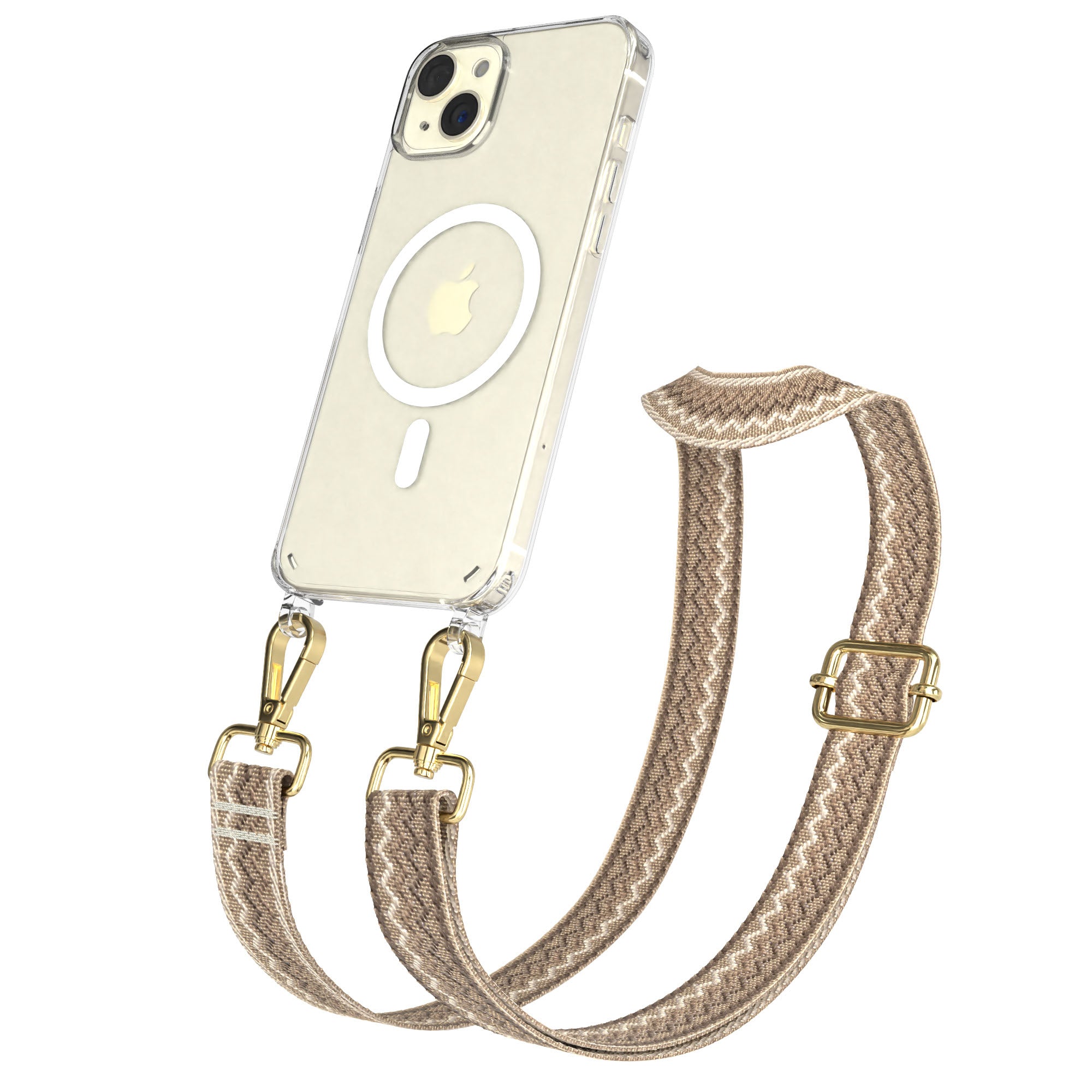 iPhone 15 Plus MagSafe Handykette mit verstellbarem Boho Band Set 