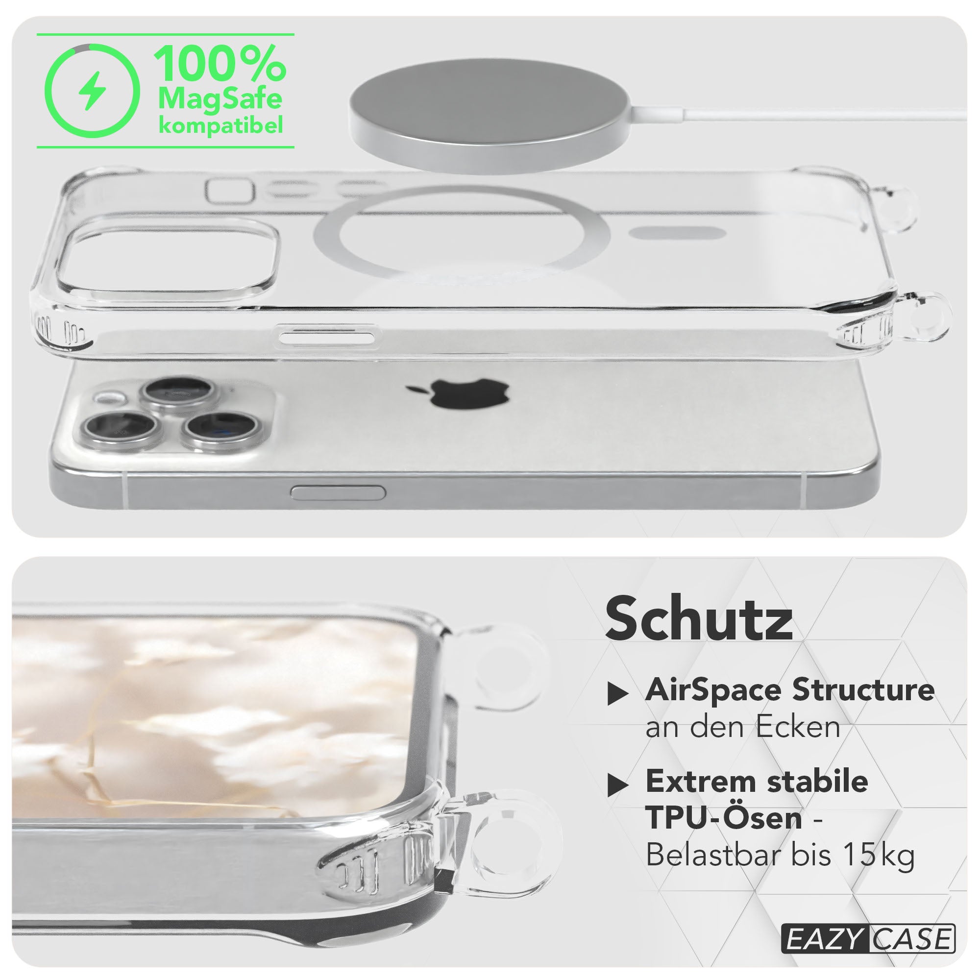 iPhone 15 Pro Max Handykette MagSafe mit Boho Band verstellbar 