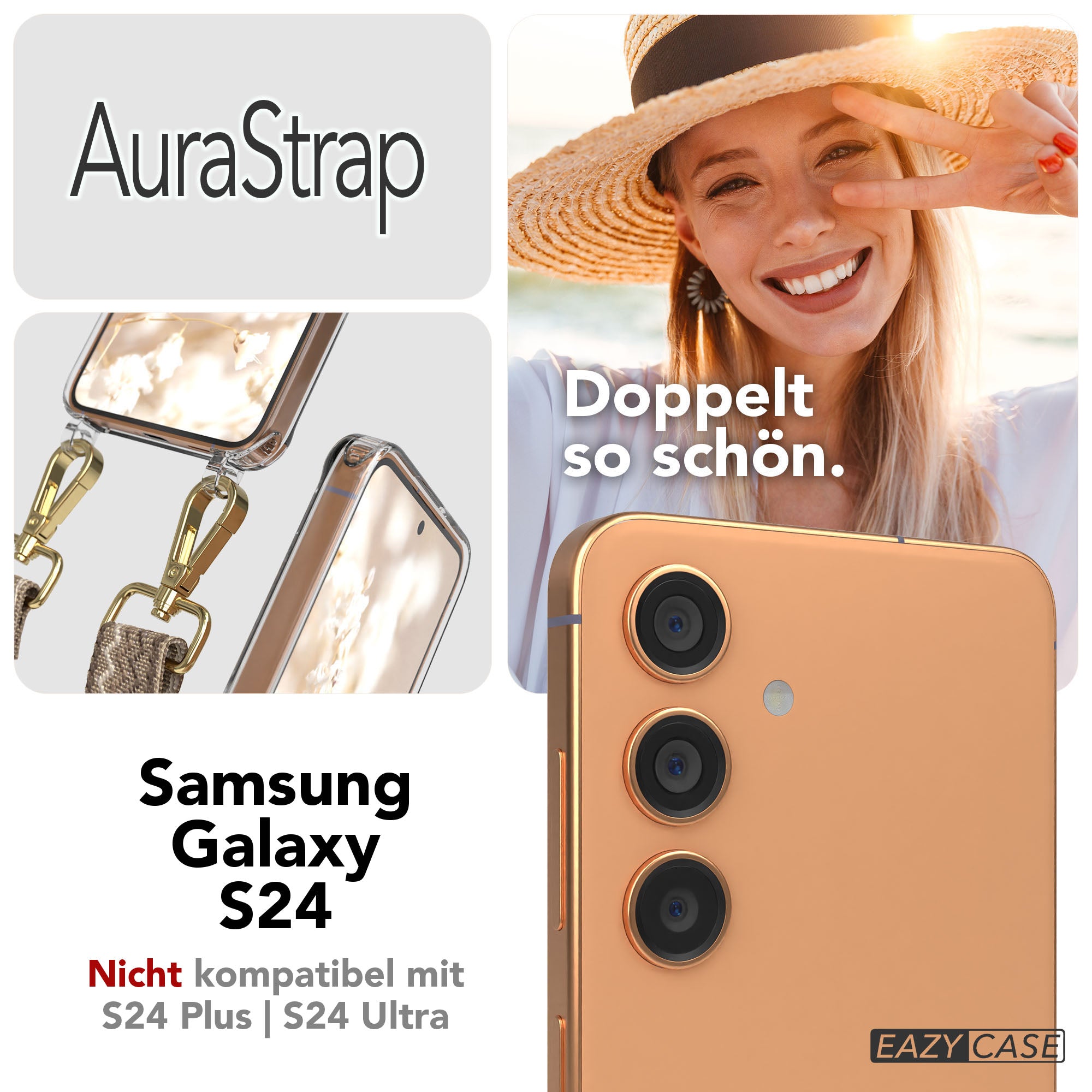 Samsung Galaxy S24 Handykette MagSafe mit verstellbarem Boho Band Set 
