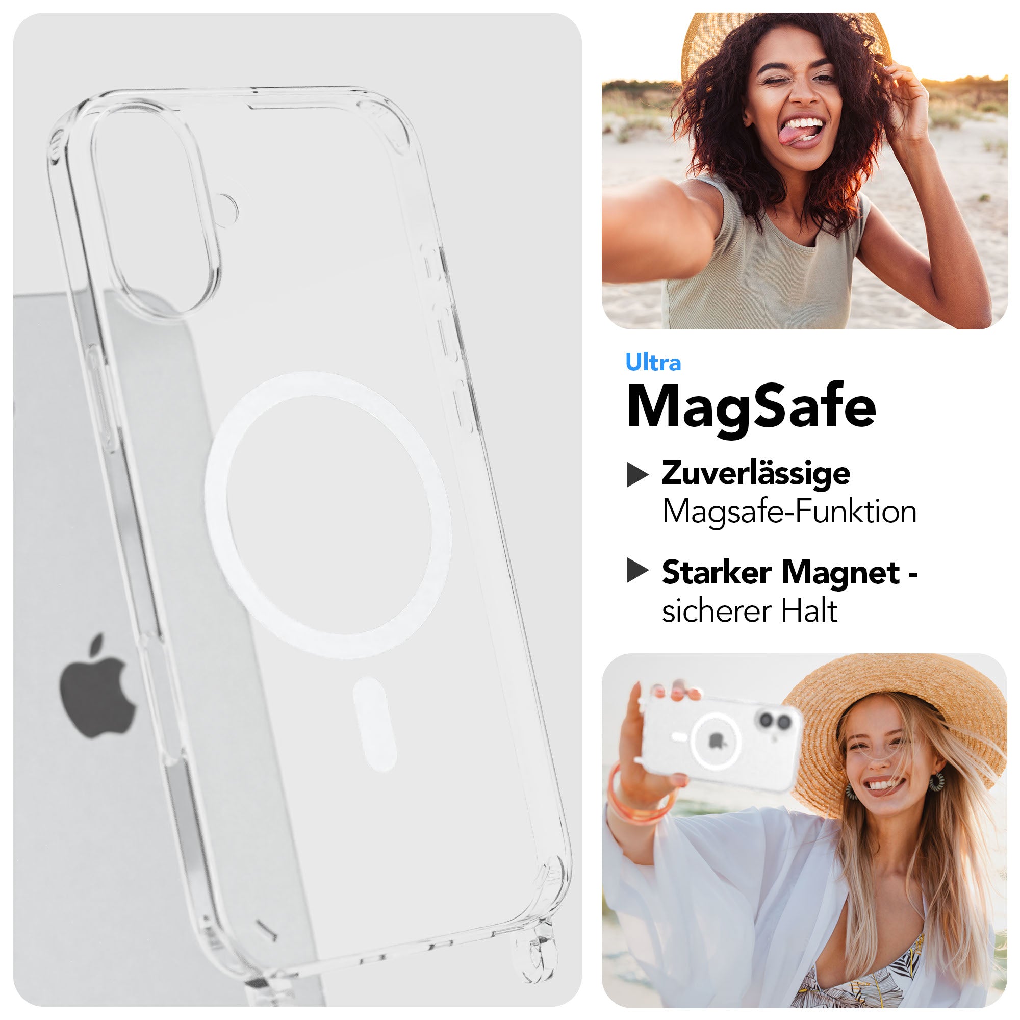 iPhone 16 Plus MagSafe Handykette mit Boho Band Set EAZY CASE 