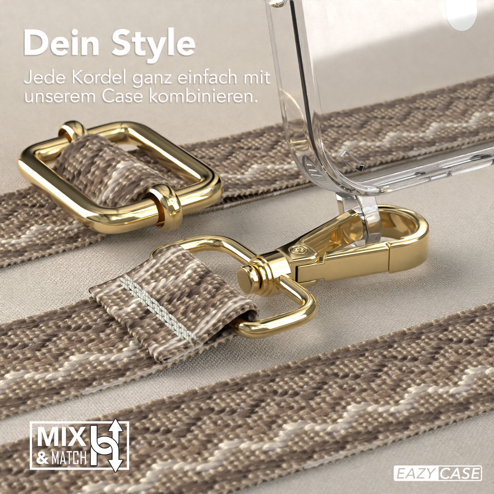 iPhone 16 Pro MagSafe Handykette mit Boho Band verstellbar 