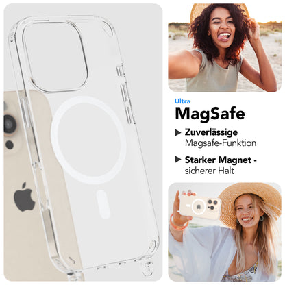 iPhone 16 Pro MagSafe Handykette mit Boho Band verstellbar 