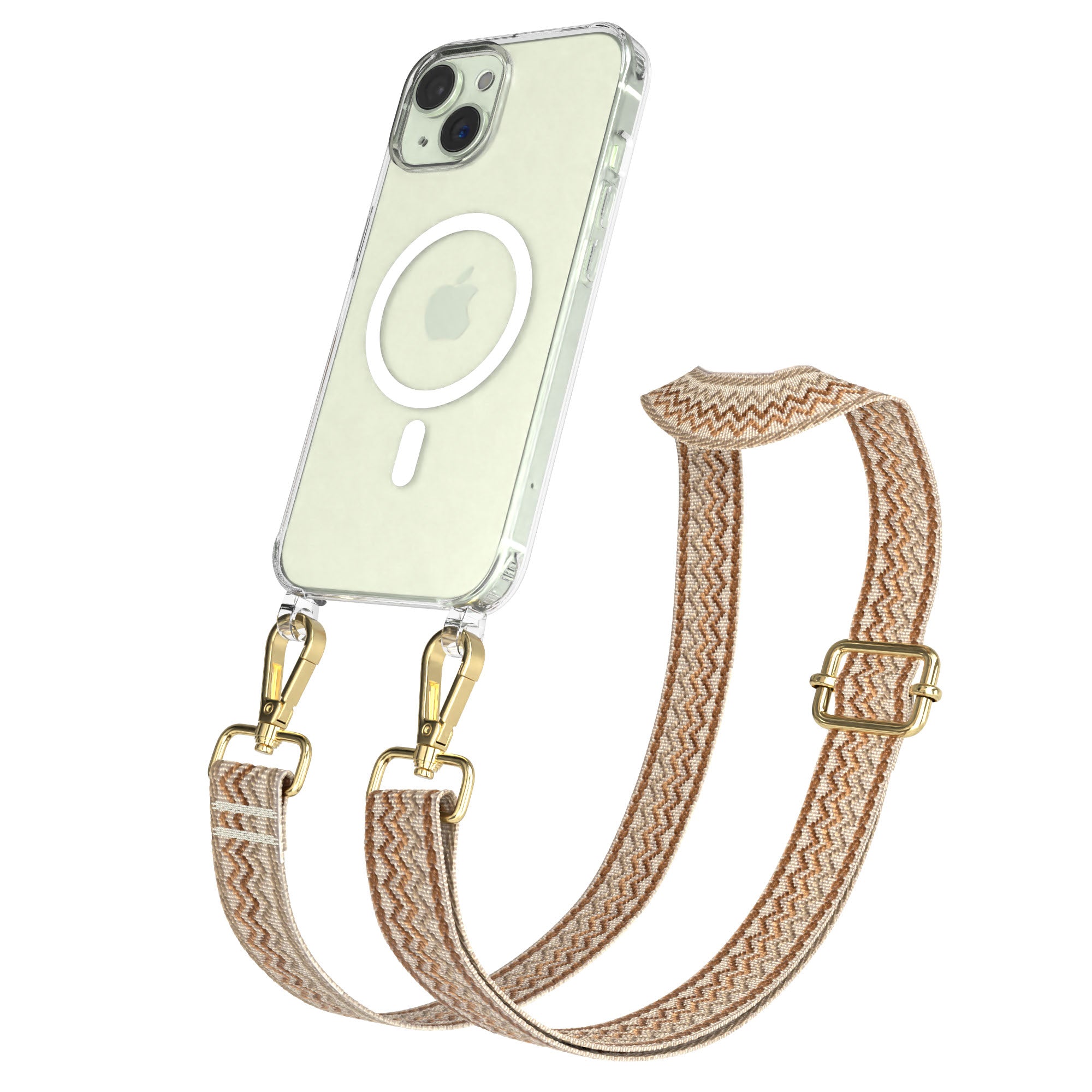 iPhone 15 MagSafe Handykette mit Boho Band verstellbar 