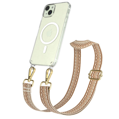 iPhone 15 Plus MagSafe Handykette mit verstellbarem Boho Band Set 