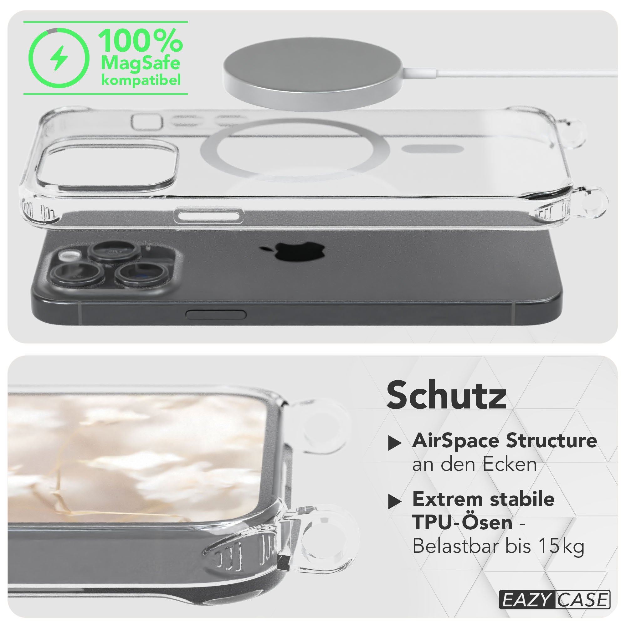 iPhone 15 Pro Max Handykette MagSafe mit Boho Band verstellbar 
