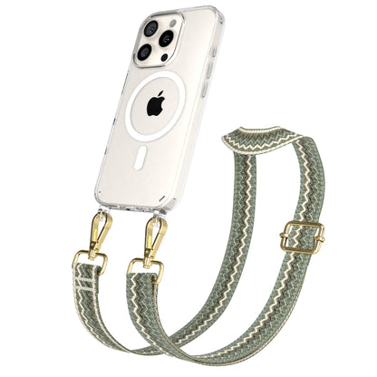 iPhone 16 Pro MagSafe Handykette mit Boho Band verstellbar 
